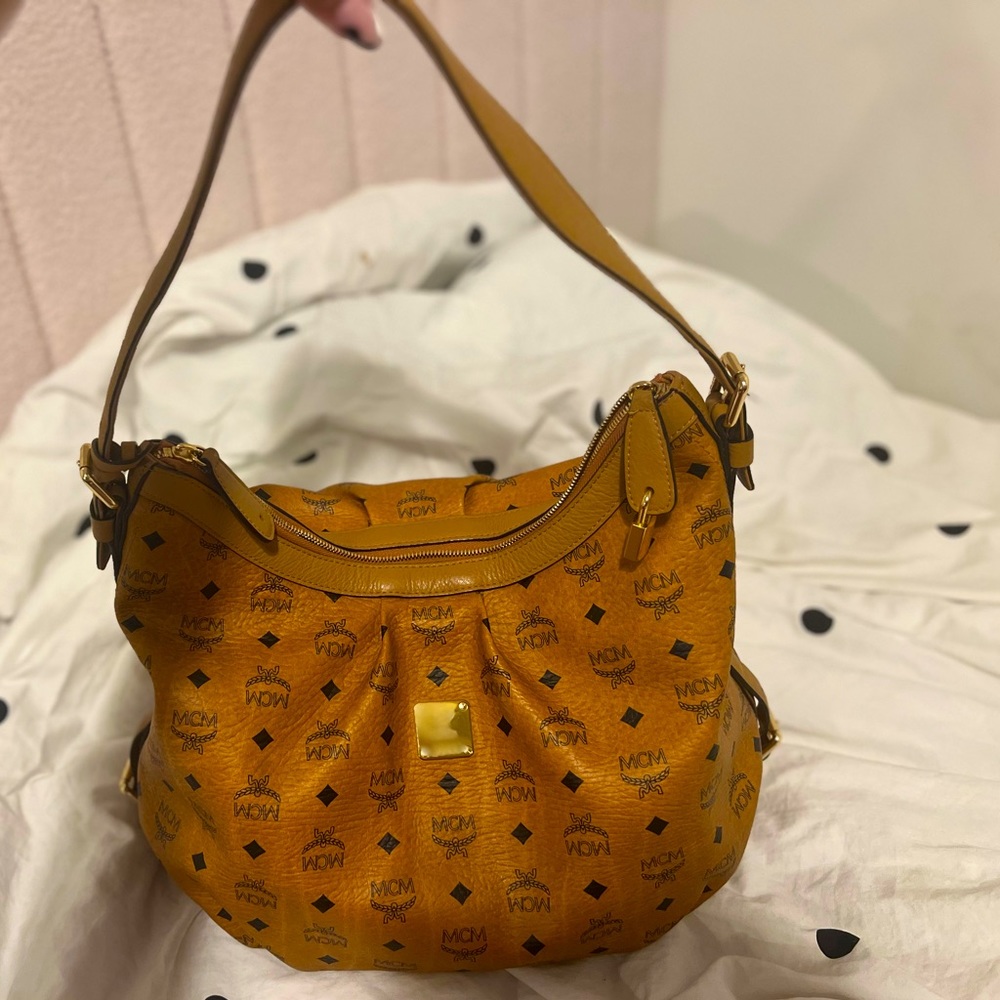 AUTHENTIC MCM COGNAC HOBO BAG